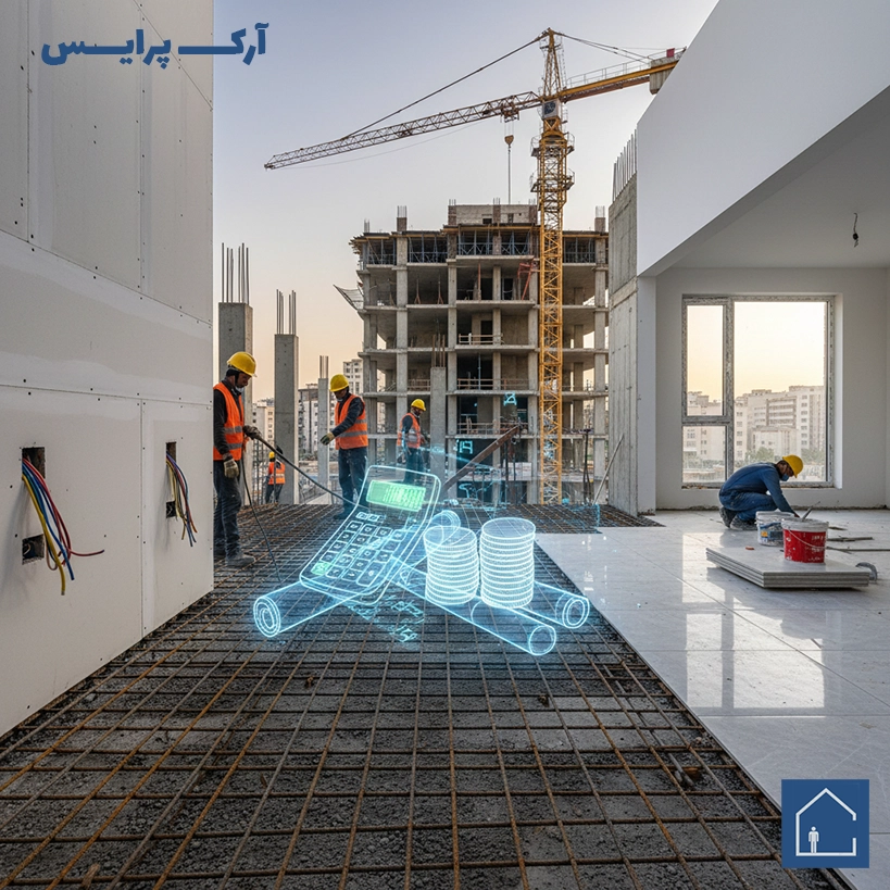 اجرای لولهکشی و تاسیسات مکانیکی و برقی در سقف؛ یکی از پرهزینهترین مراحل در قیمت تمامشده آپارتمان.