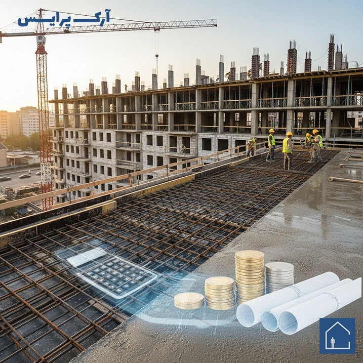 جزئیات آرماتوربندی و بتنریزی سقف؛ بررسی هزینه سفتکاری و قیمت میلگرد در ساخت اسکلت بتنی.